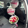 Ramo con 24 rosas en 3 colores mas globos de cumplea&ntilde;os.