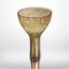 Gold-toned glass vase with a flared top and narrow stem