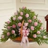 A timeless and elegant all-rose floral basket featuring a beautiful selection of