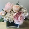 Stunning high quality Silk arrangement of beautiful pink blush peonies and creamy