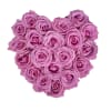 Heart-shaped bouquet of pink roses