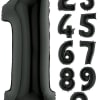 Black number balloons arranged as 1, 2, 3, 4, 5, 6, 7, 8, 9, 0