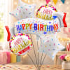 A colorful Happy Birthday balloon bouquet, perfect for birthday celebrations. Helium-filled and