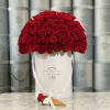Standard includes 50 roses in our signature box.
Deluxe includes 75 roses in