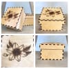 This box is wood burned with pretty floral design on the outside