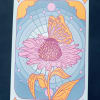 Illustrated pink coneflower card with the text "Sow the Magic"