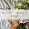 Pastel flowers arranged beside the words 