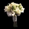 White bridal bouquet with roses and calla lilies