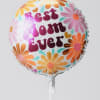 Round balloon with colorful flowers and the words Best Mom Ever