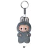 Gray plush character keychain with bunny ears