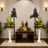 A luminous sympathy floral set designed to comfort and honor-a coordinated funeral