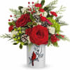 Teleflora's Christmas Cardinal Bouquet captures the spirit of the season with bold