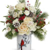 Teleflora's Merry Cardinal Bouquet brings a fresh, wintry palette to the season.
