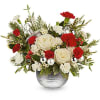 Teleflora's Silver Radiance Bouquet blends classic Christmas color with a bright, modern