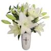 So many blooms in this arrangement of white lilies. 