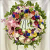 What a way to celebrate life with colors. This wreath is a