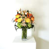 A dramatic burst of tropical color greets the recipient with this vibrant