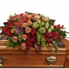 A Fond Farewell offers a richly layered sympathy arrangement designed to convey