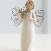 Angel figurine holding a "thank you" sign