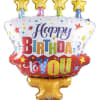 Birthday cake-shaped balloon with "Happy Birthday to You" text