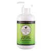 Bottle of goat milk body lotion with a green label