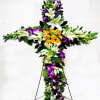 GRAND SPRING CROSS ON EASEL BY TWIN TOWERS FLORIST