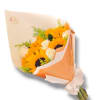 6 White Roses, 6 Sunflowers. Wraopped in Paper.