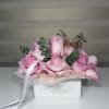 Luxury blush pink rose flower box handcrafted with premium fresh roses and