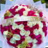 A stunning arrangement of hot pink and white flowers. Optional crown and