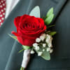 Red rose boutonniere