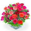 Our Blossoming Bellini mixed bouquet pairs fragrant Roses, Carnations, Dianthus, and Alstroemeria