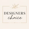 Cream sign with gold border and black text reading Designers Choice