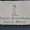14"x10" concrete stone with golfer detail