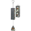 A flat, rectangle chime decorated with pictures of monarch butterflies and flowers.
