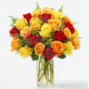 Turn up the heat with this bouquet's stunning roses in fiery shades.