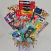 A playful snack gift basket that reads like a bouquet-perfect for birthday