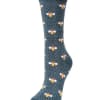 Single patterned sock with bee motifs on a dark background