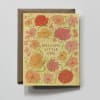 Floral greeting card reading "Welcome Little One"