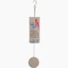 Hanging metal wind chime with a cardinal and floral print
