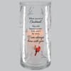 Glass candle holder with cardinal design and memorial text