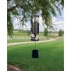 Black hanging memorial wind chime with white flowers