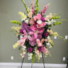 Standing wreath including: rose, lily, gladiolus...