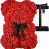 Stunning red rose bear made of soft synthetic roses. These custom-made bears