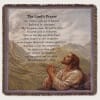 Fringed wall hanging with The Lord's Prayer text and a praying figure