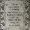 Decorative memorial sign with floral border and a sympathy quote