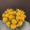 Bouquet of yellow roses and tulips