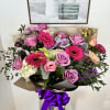 A cascade of soft pinks and lavender with pops of bright magenta-this