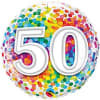 50th birthday colorful mylar balloon. 18"