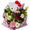 Kitty Kisses is a sweet and playful wrapped bouquet featuring a Hello