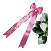 A perfect personalized Happy Birthday Ribbon Bow prefect for your flower bouquet.